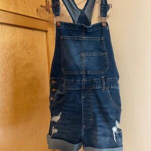 Jean short overalls
